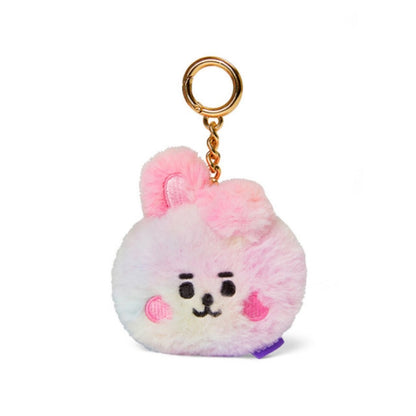[LINE X BT21] BT21 Face Doll Bag Charm Rainbow Fur Series - K-STAR