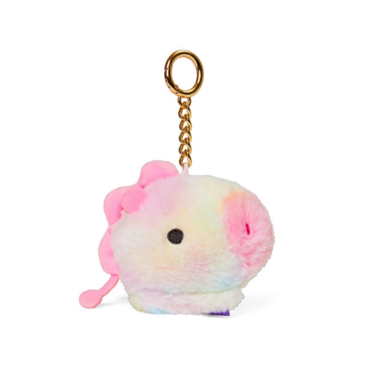 [LINE X BT21] BT21 Face Doll Bag Charm Rainbow Fur Series - K-STAR