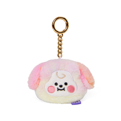 [LINE X BT21] BT21 Face Doll Bag Charm Rainbow Fur Series - K-STAR