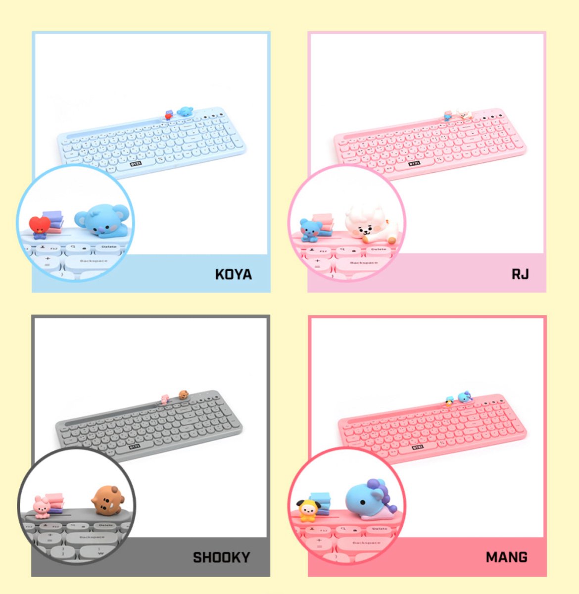 [LINE X BT21] BT21 Little Buddy Multi Pairing Wireless Keyboard - K-STAR