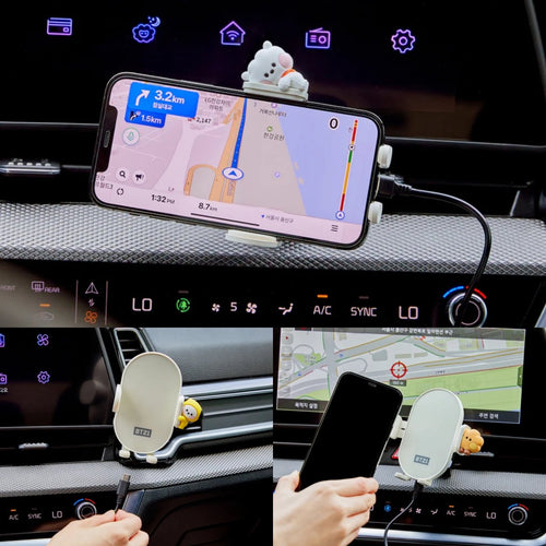 [LINE X BT21] BT21 Minini Car Fast Wireless Charger - K-STAR