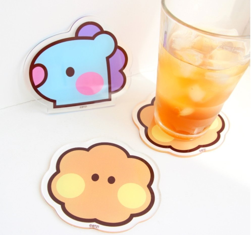 [LINE X BT21] BT21 Minini Face Acrylic Coaster - K-STAR