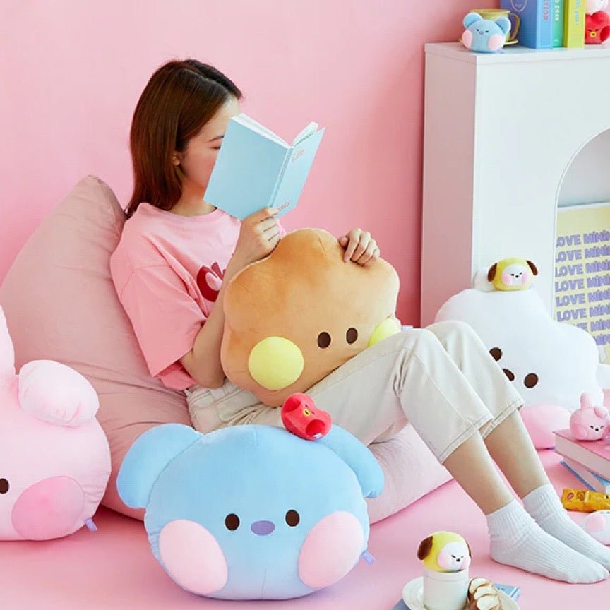 [LINE X BT21] BT21 Minini Face Big Cushion + Free Express Shipping - K-STAR