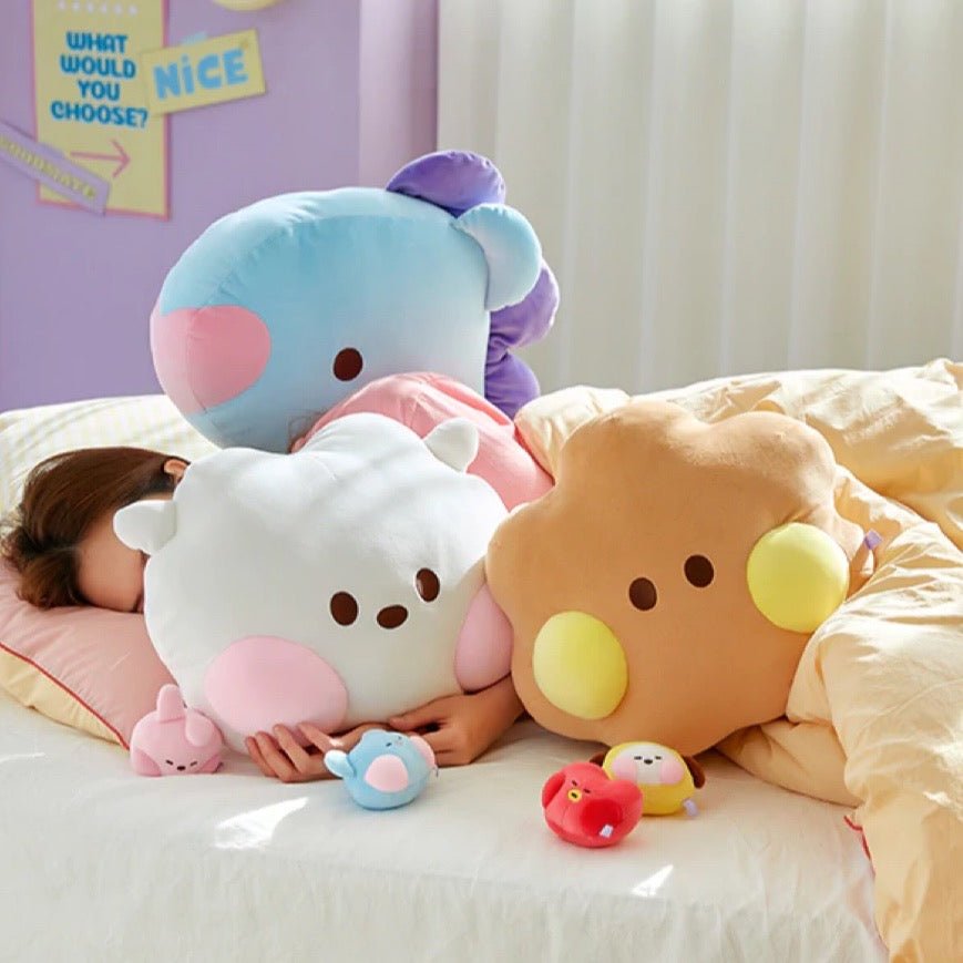 [LINE X BT21] BT21 Minini Face Big Cushion + Free Express Shipping - K-STAR