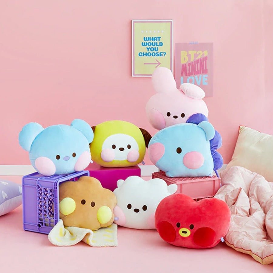 [LINE X BT21] BT21 Minini Face Big Cushion + Free Express Shipping - K-STAR