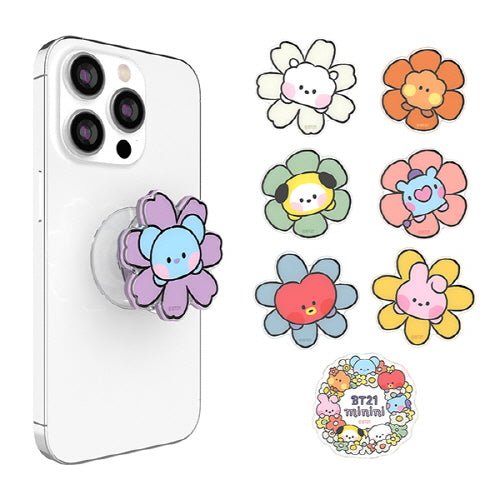 [LINE X BT21] BT21 Minini Happy Flower Epoxy Griptok - K-STAR