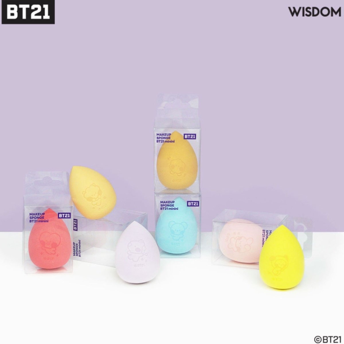 [LINE X BT21] BT21 Minini Makeup Sponge 7ea - K-STAR