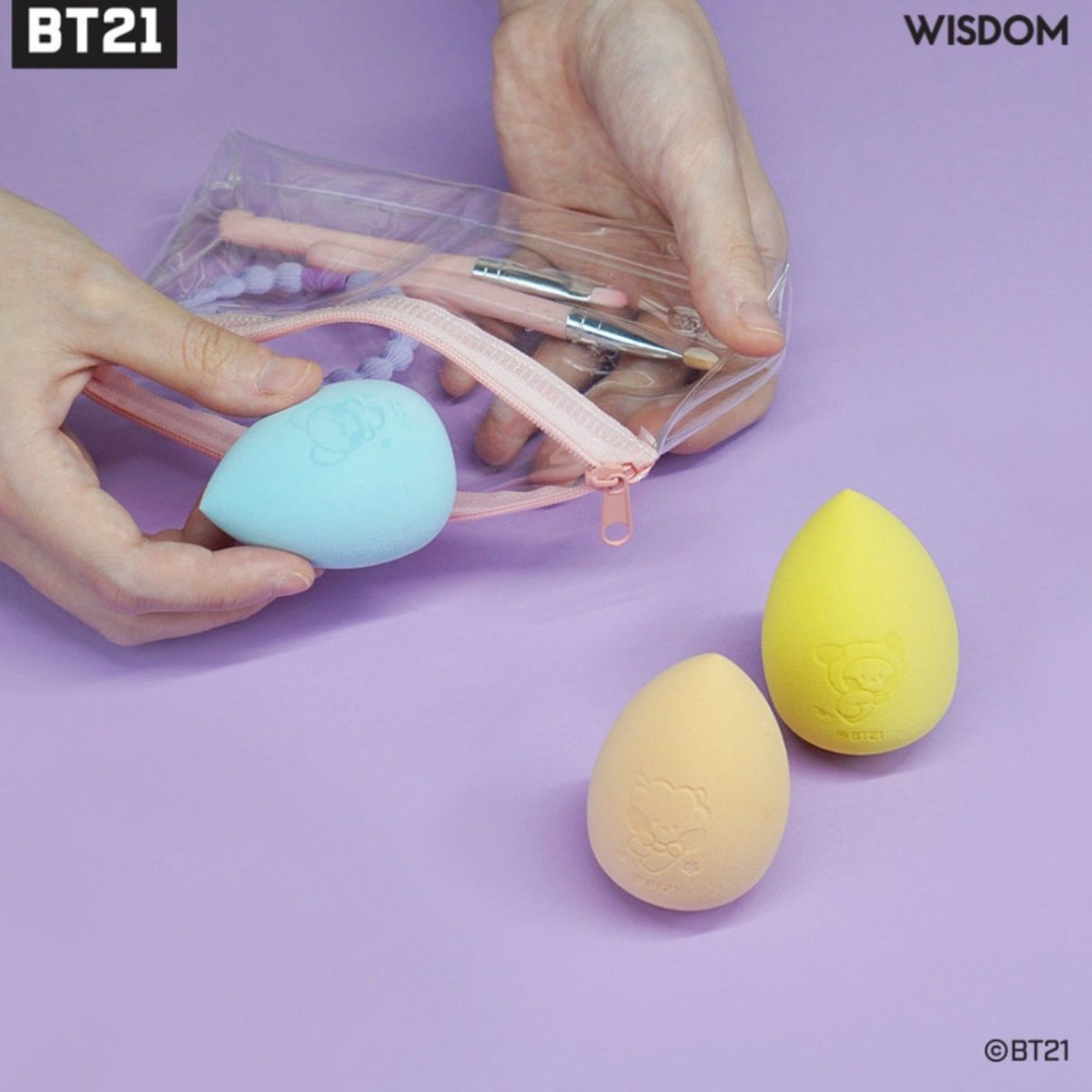 [LINE X BT21] BT21 Minini Makeup Sponge 7ea - K-STAR