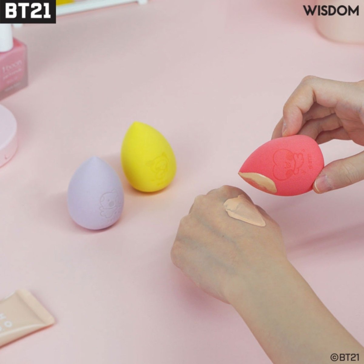[LINE X BT21] BT21 Minini Makeup Sponge 7ea - K-STAR