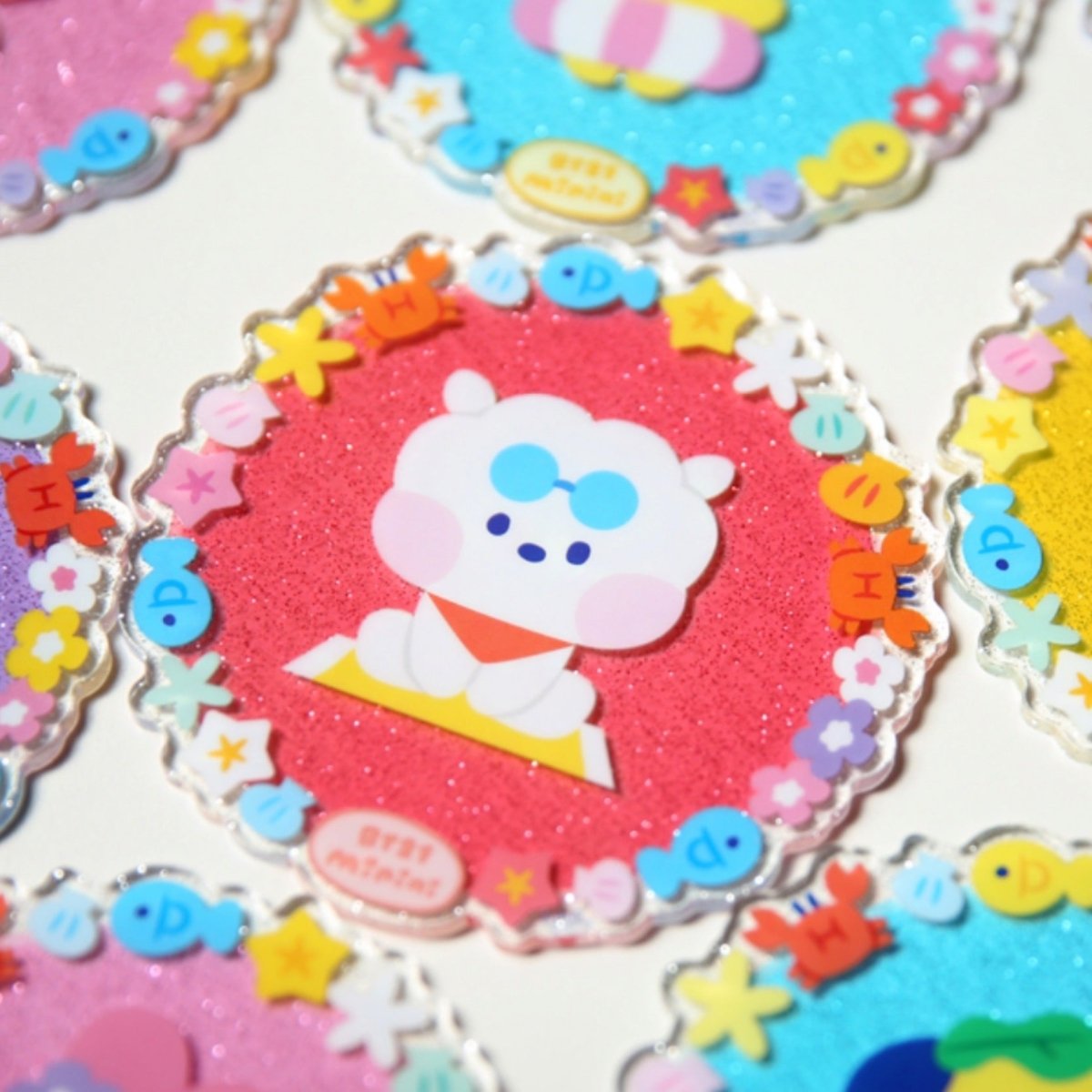 [LINE X BT21] BT21 Minini Summer Sky Acrylic Coaster - K-STAR