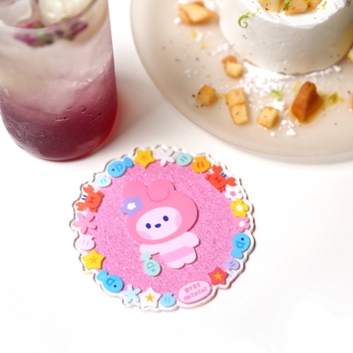 [LINE X BT21] BT21 Minini Summer Sky Acrylic Coaster - K-STAR