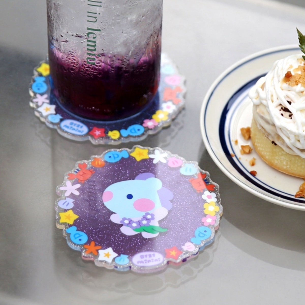 [LINE X BT21] BT21 Minini Summer Sky Acrylic Coaster - K-STAR