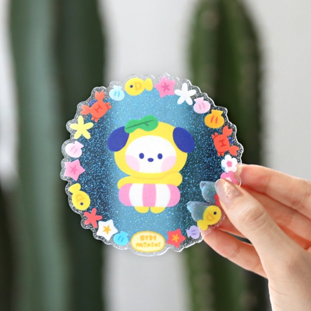 [LINE X BT21] BT21 Minini Summer Sky Acrylic Coaster - K-STAR