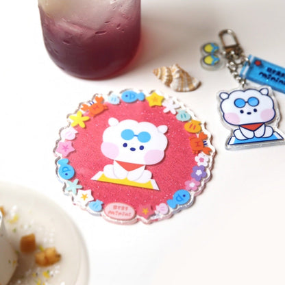 [LINE X BT21] BT21 Minini Summer Sky Acrylic Coaster - K-STAR