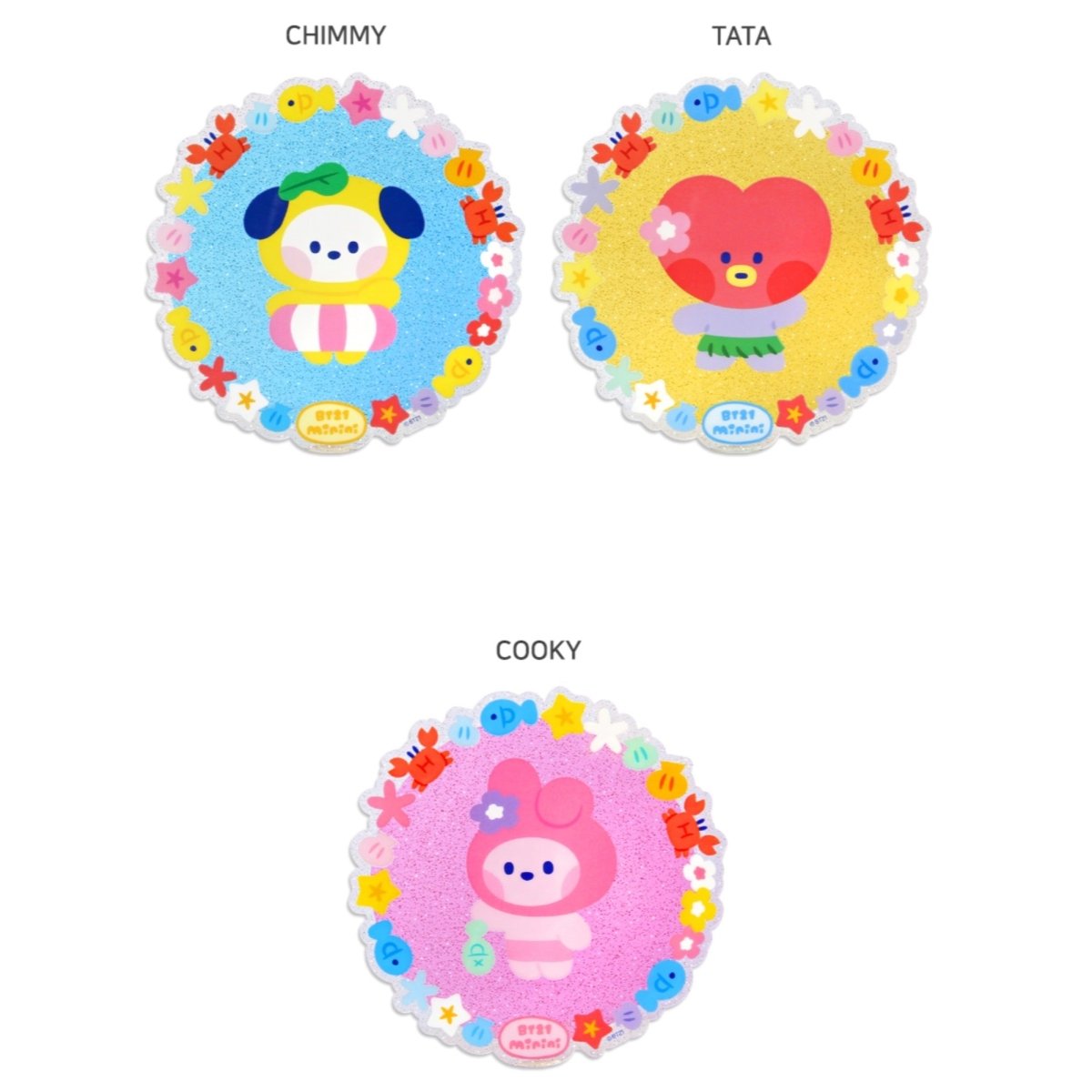 [LINE X BT21] BT21 Minini Summer Sky Acrylic Coaster - K-STAR