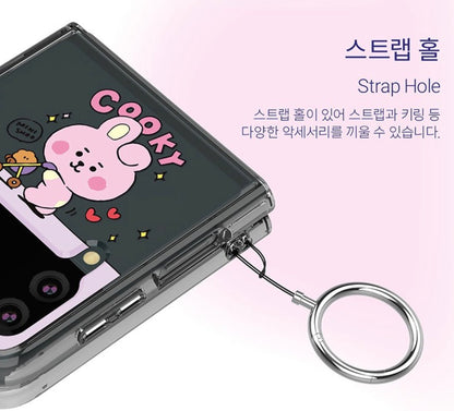 [LINE X BT21] BT21 My Little Buddy Galaxy Z FLIP 3 Clear Reinforced Phone Case - K-STAR
