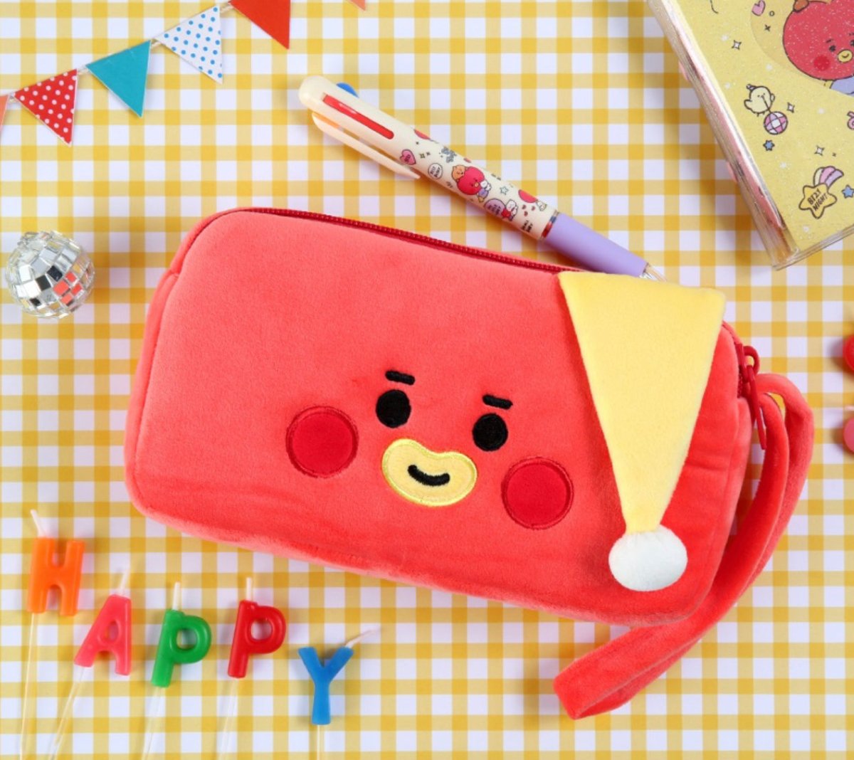 [LINE X BT21] BT21 Plush Pen Pouch Party Version - K-STAR
