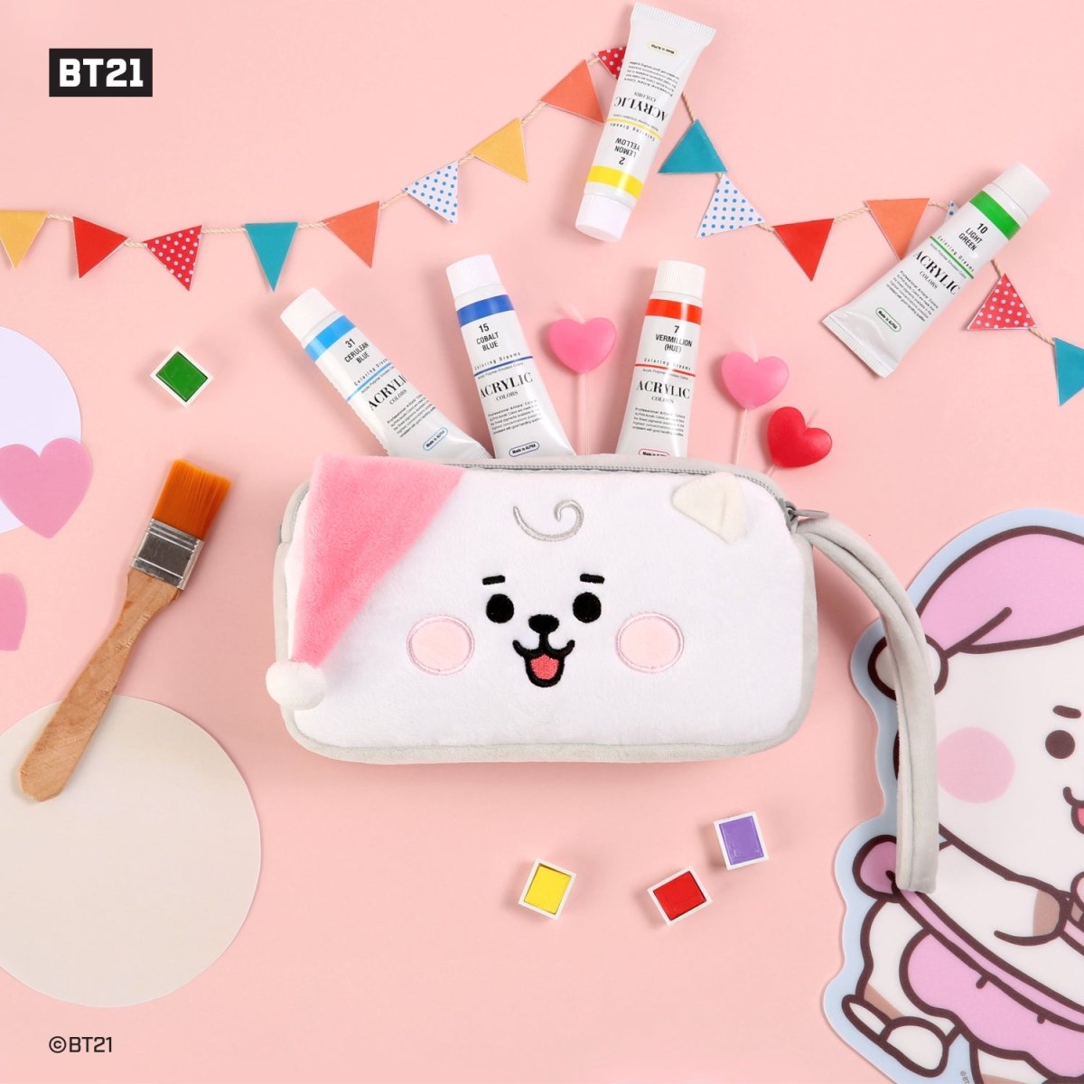 [LINE X BT21] BT21 Plush Pen Pouch Party Version - K-STAR