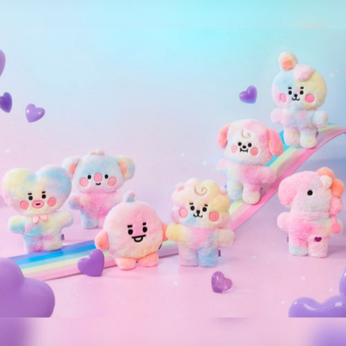 [LINE X BT21] BT21 Standing Doll Rainbow Fur Series - K-STAR