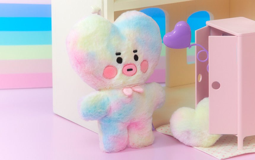 [LINE X BT21] BT21 Standing Doll Rainbow Fur Series - K-STAR