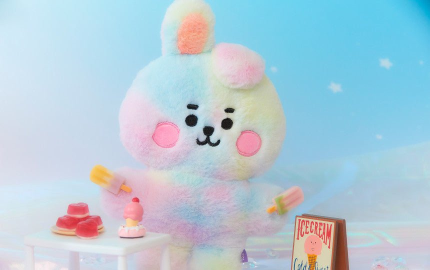 [LINE X BT21] BT21 Standing Doll Rainbow Fur Series - K-STAR