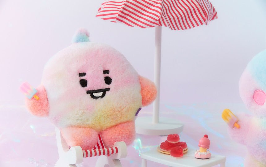 [LINE X BT21] BT21 Standing Doll Rainbow Fur Series - K-STAR