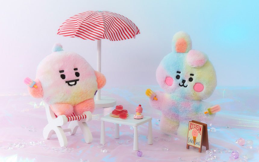 [LINE X BT21] BT21 Standing Doll Rainbow Fur Series - K-STAR