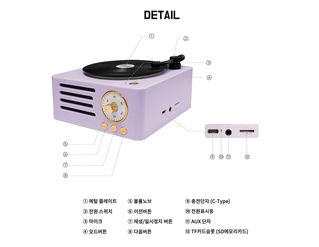 [LINE X BT21] BT21 Turntable Bluetooth Speaker - K-STAR