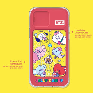 [LINE X BT21] JELLY CANDY Lighting Up Case for iPhone and Galaxy - K-STAR