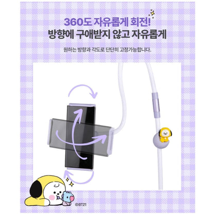 [LINE X BT21] Official BT21 Goose Neck Phone Holder - K-STAR