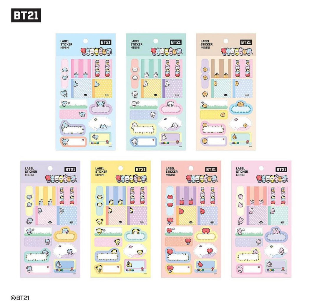 [LINE X BT21] Official BT21 Minini Label Sticker (Full Set) - K-STAR