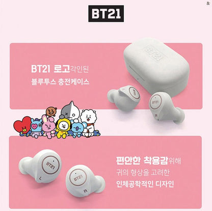 [LINE X BT21] True Wireless Stereobuds Bluetooth Earphones (iPhone/Android) Free Express Shipping - K-STAR