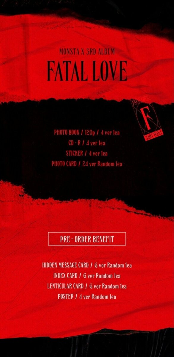 MONSTA X - Fatal Love (You can Choose Ver. + Free Shipping) - K-STAR