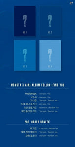 MONSTA X - Follow Find You (You can Choose Ver. + Free Shipping) - K-STAR