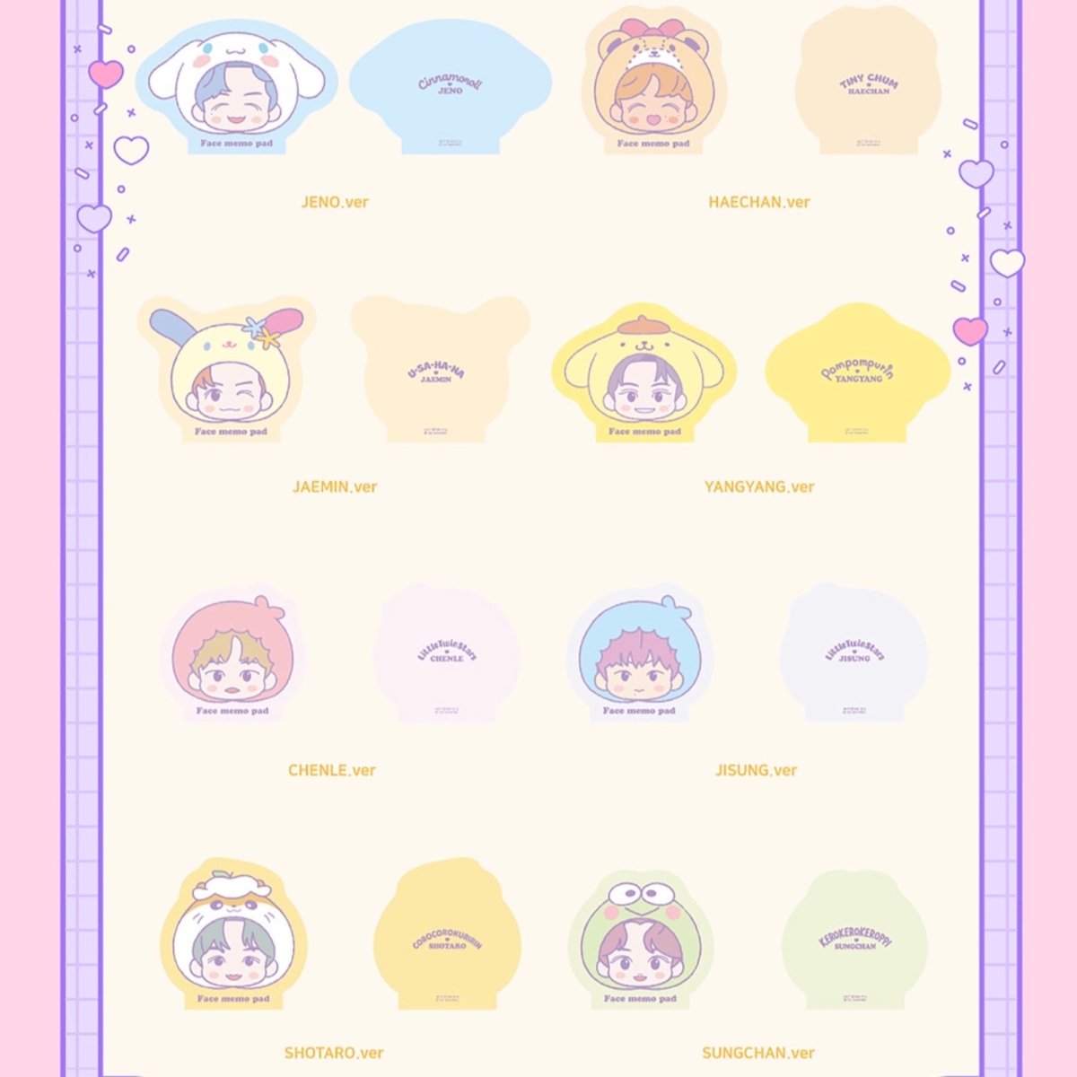 NCT x SANRIO TOWN Official Face Memo Pad - K-STAR
