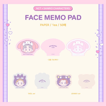 NCT x SANRIO TOWN Official Face Memo Pad - K-STAR