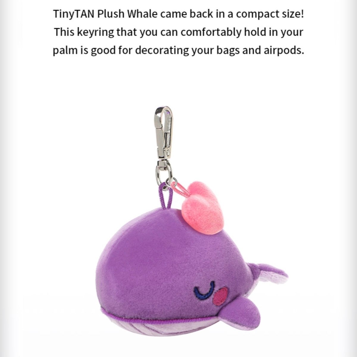 Official TinyTan Whale Plush Keyring - K-STAR