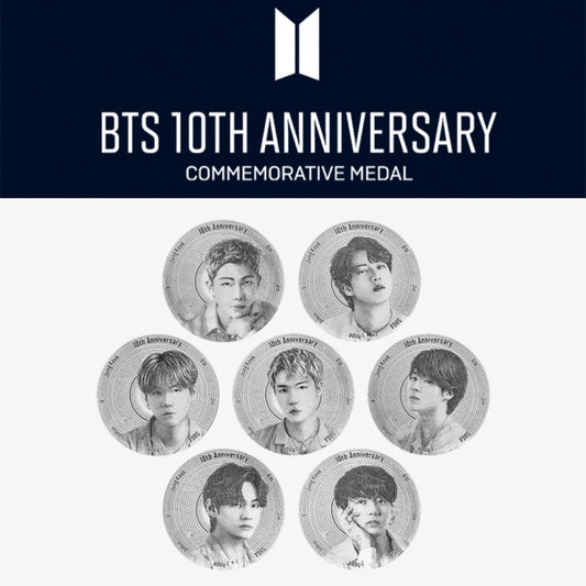[PREORDER APR 6TH, 2024] BTS OFFICIAL 10TH ANNIVERSARY COMMEMORATIVE MEDAL (SILVER 1/2 OZ) - K-STAR