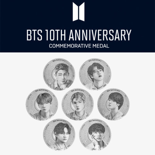 [PREORDER APR 6TH, 2024] BTS OFFICIAL 10TH ANNIVERSARY COMMEMORATIVE MEDAL (SILVER 1/2 OZ) - K-STAR