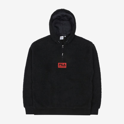 [FILA X BTS] BOX Logo Boa Hooded T-shirt Black
