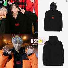 [FILA X BTS] BOX Logo Boa Hooded T-shirt Black