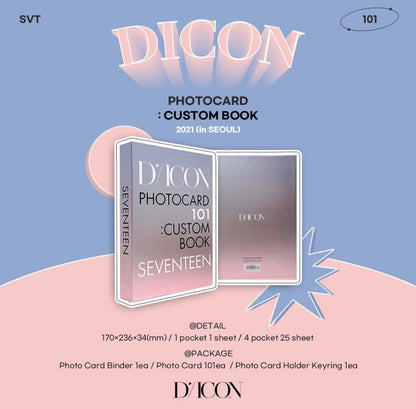 SEVENTEEN x DICON - Photocard 101 Custom Book ( Binder + 101 Photocards + Keyring ) - K-STAR