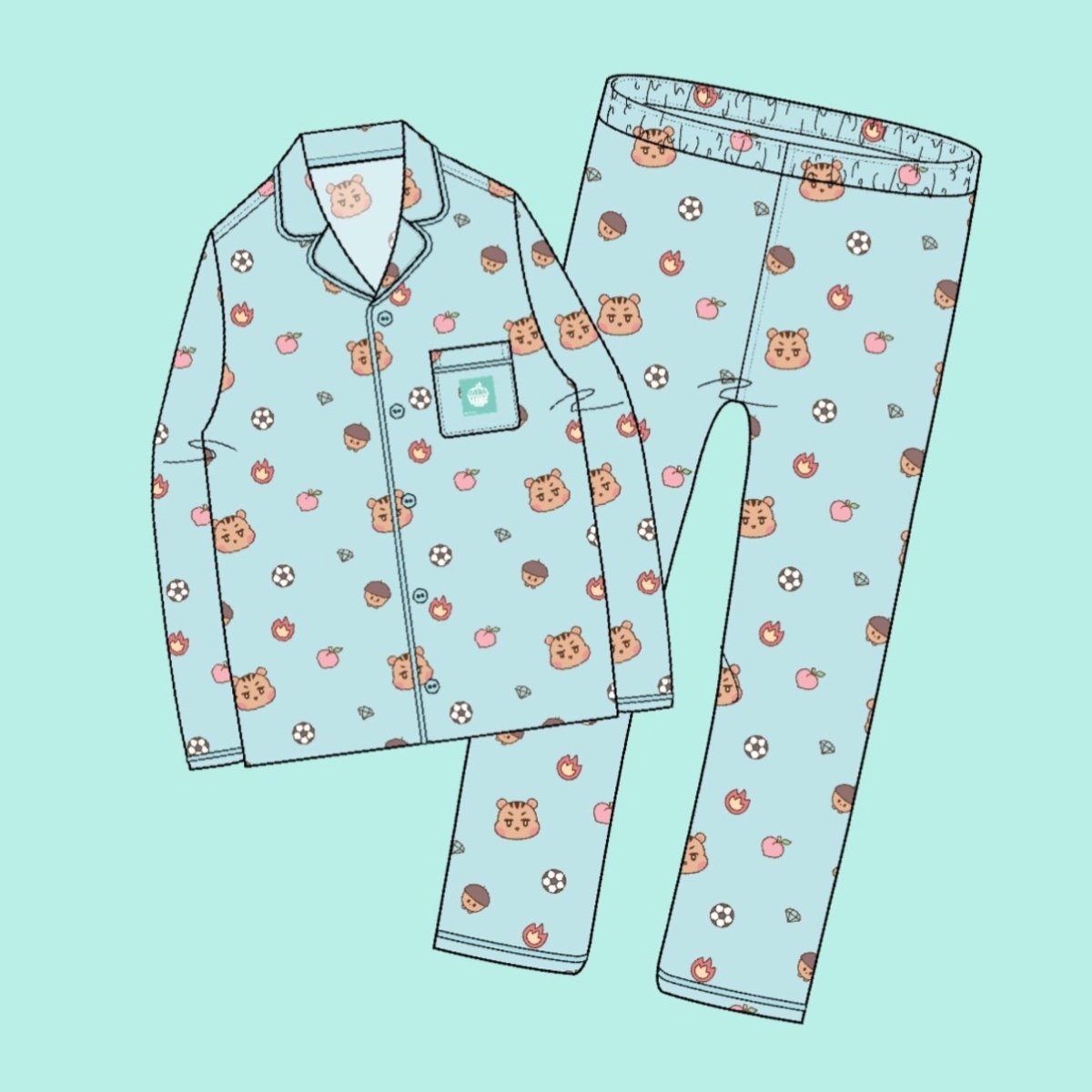 SHINee x SPAO Collection - SHINee is Back Official Long Sleeve Pajama SET - K-STAR
