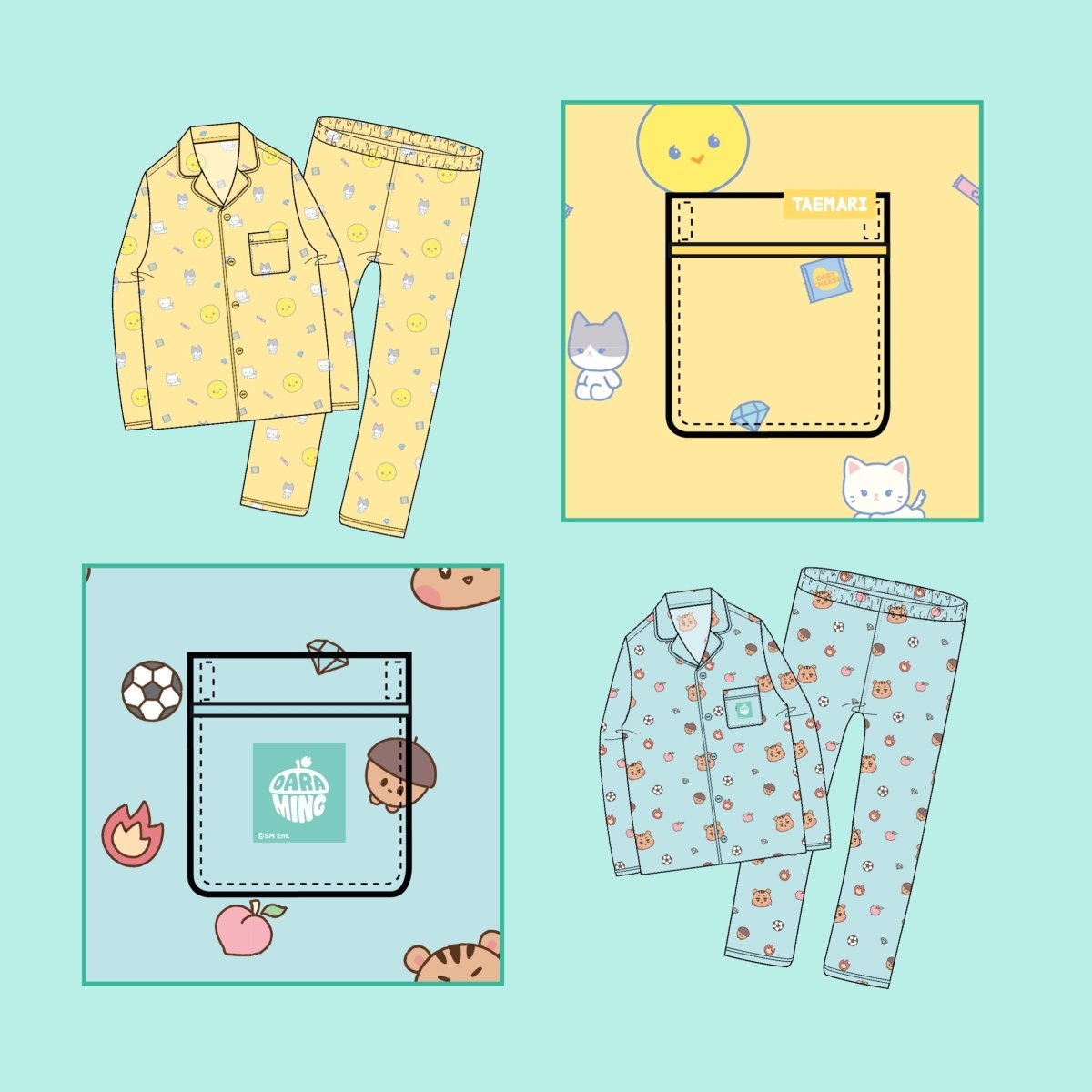 SHINee x SPAO Collection - SHINee is Back Official Long Sleeve Pajama SET - K-STAR