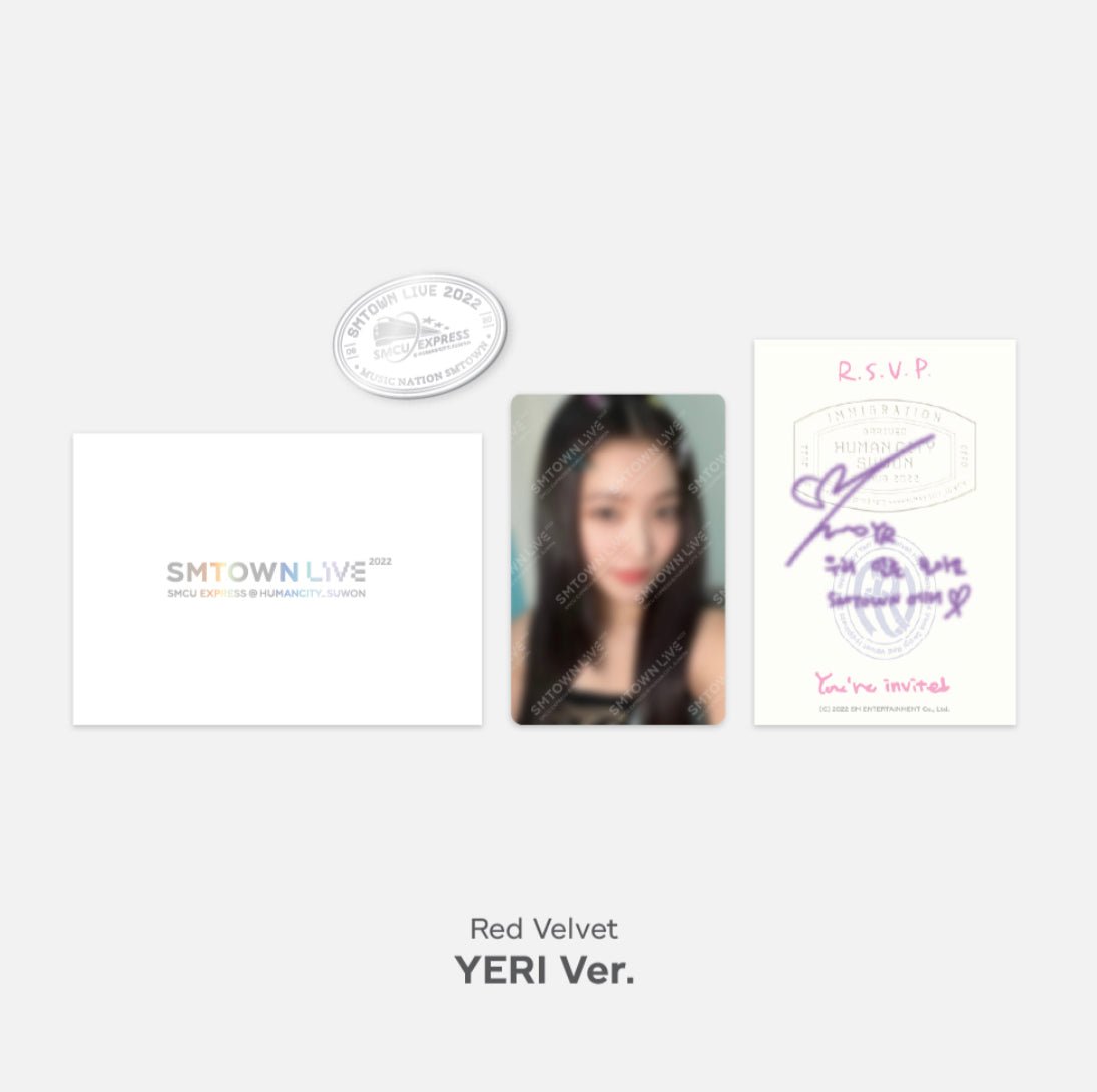 SMTOWN SMCU EXPRESS @ SUWON MD INVITATION + PHOTOCARD + BADGE SET