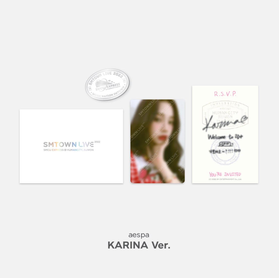 SMTOWN SMCU EXPRESS @ SUWON MD INVITATION + PHOTOCARD + BADGE SET