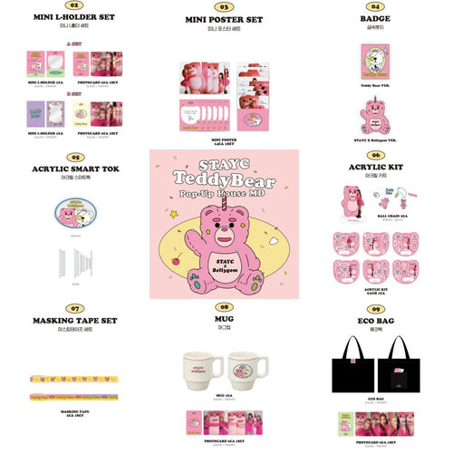 STAYC x Bellygom Teddy Bear Pop up House Official MD - K-STAR