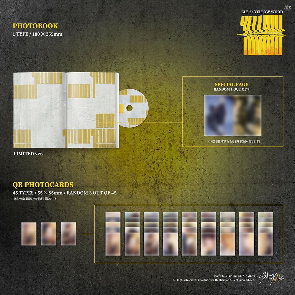 STRAY KIDS - Clé 2 : Yellow Wood (Limited ver.+Free Shipping) - K-STAR
