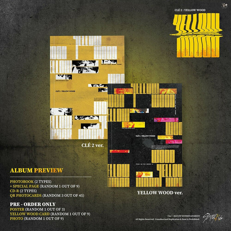 STRAY KIDS - Clé 2 : Yellow Wood (You Can Choose Ver + Free