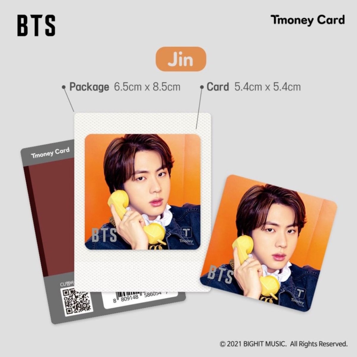 T-MONEY] Offical BTS T-Money Polaroid Card 2021 (Limited Edition